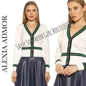 ⭐🆕 ALEXIA ADMOR ivory stripe cardigan